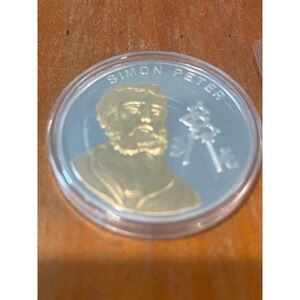 American Mint Commemorative Coin OS The 12 Apostles Simon Peter Silver Plated
